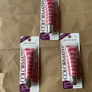 3 New Colormates Cosmetics Juicy Lip Gloss 67117 Raspberry  Sold Out
